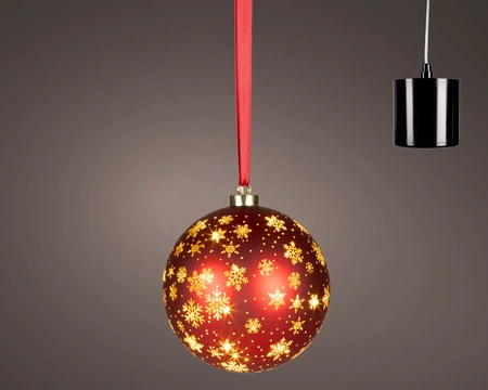 Micro LED Rotating Bauble BO Indoor Christmas Red/WW D.19cm - image 1