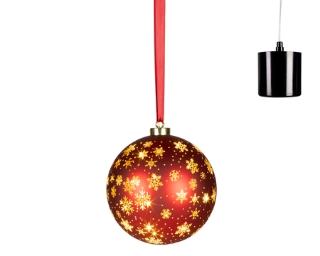 Micro LED Rotating Bauble BO Indoor Christmas Red/WW D.19cm - image 2