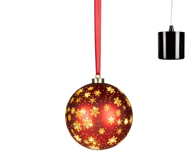 Micro LED Rotating Bauble BO Indoor Christmas Red/WW D.19cm - image 2