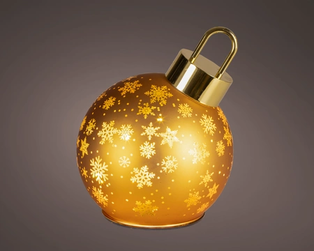 Micro LED Rotating Bauble BO Indoor Gold/WW D.14cm x H.18cm - image 1