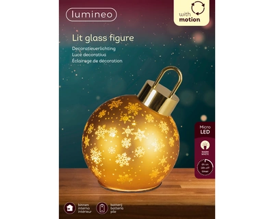 Micro LED Rotating Bauble BO Indoor Gold/WW D.14cm x H.18cm - image 3