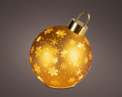Micro LED Rotating Bauble BO Indoor Gold/WW D.18cm x H.23cm - image 1