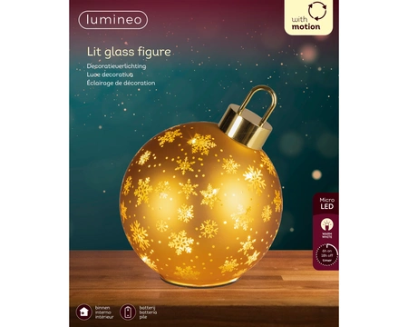 Micro LED Rotating Bauble BO Indoor Gold/WW D.18cm x H.23cm - image 3
