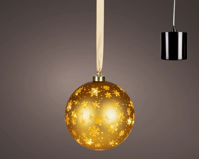 Micro LED Rotating Bauble BO Indoor Gold/WW D.19cm - image 1