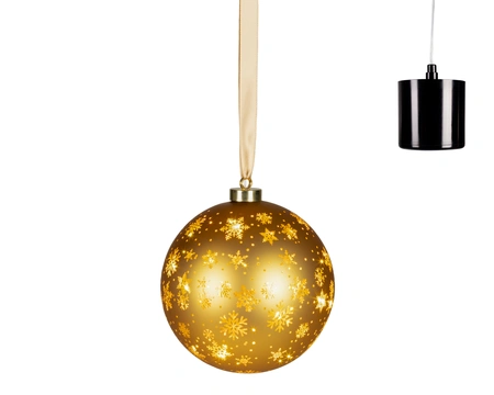 Micro LED Rotating Bauble BO Indoor Gold/WW D.19cm - image 2