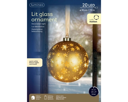 Micro LED Rotating Bauble BO Indoor Gold/WW D.19cm - image 3