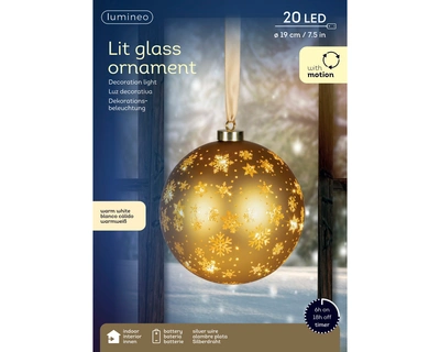 Micro LED Rotating Bauble BO Indoor Gold/WW D.19cm - image 3