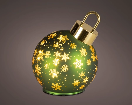 Micro LED Rotating Bauble BO Indoor Green/WW D.14cm x H.18cm - image 1