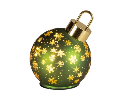Micro LED Rotating Bauble BO Indoor Green/WW D.14cm x H.18cm - image 2