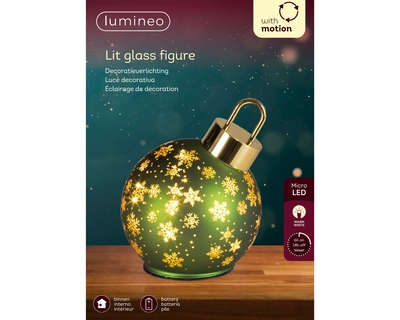 Micro LED Rotating Bauble BO Indoor Green/WW D.14cm x H.18cm - image 3