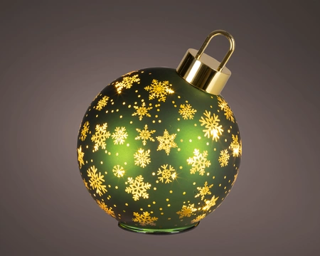 Micro LED Rotating Bauble BO Indoor Green/WW D.18cm x H.23cm - image 1