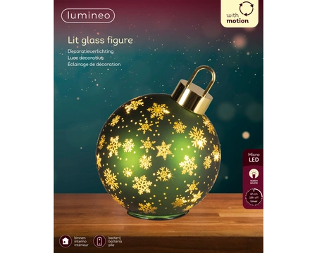 Micro LED Rotating Bauble BO Indoor Green/WW D.18cm x H.23cm - image 3
