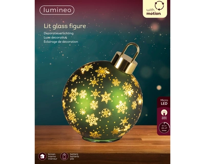 Micro LED Rotating Bauble BO Indoor Green/WW D.18cm x H.23cm - image 3