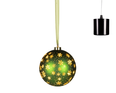 Micro LED Rotating Bauble BO Indoor Green/WW D.19cm - image 2