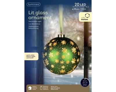 Micro LED Rotating Bauble BO Indoor Green/WW D.19cm - image 3