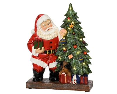 Micro LED Santa Polyresin Steady BO Indoor Colours/Warm White H30cm-12L - image 2