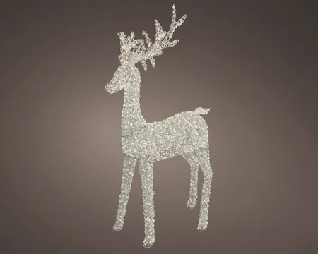 Micro LED Silver reindeer flashing H200cm 2350LED WW
