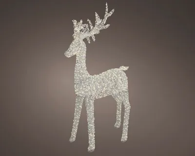 Micro LED Silver reindeer flashing H200cm 2350LED WW