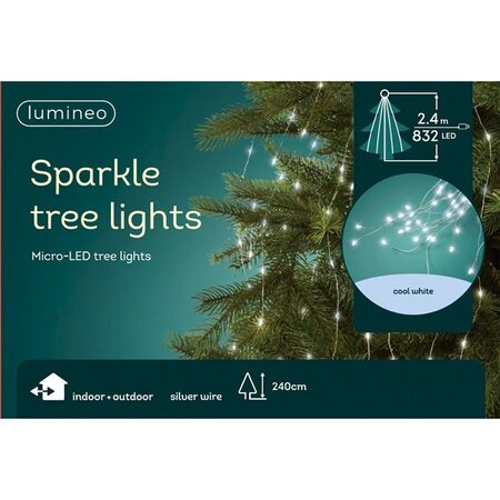 Micro Led Tree Lights   Silver/Cool White 240Cm-832L - image 1