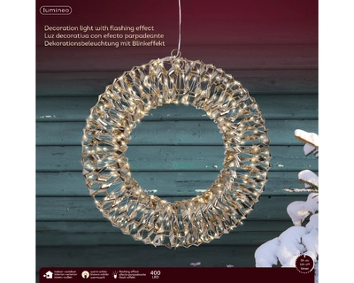 Micro Led Wreath L2.7m Outdoor gold/warm white L8-W38-H38cm-4m - image 2
