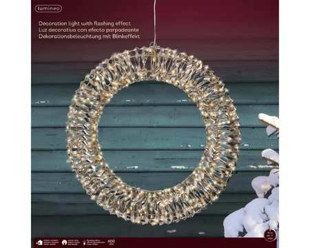 Micro Led Wreath L2.7m Outdoor gold/warm white L8-W50-H50cm-6m - image 2