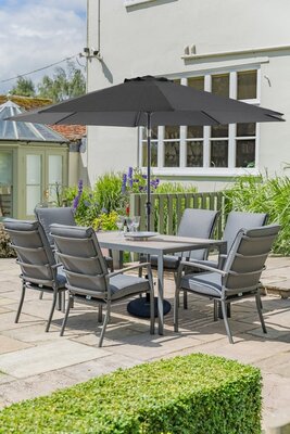 Milano 6 Seat Highback Armchairs and 3m Parasol - image 3