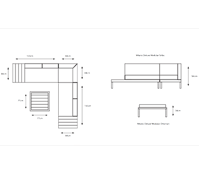 Milano Deluxe Modular Lounge Set with Ottoman - image 3