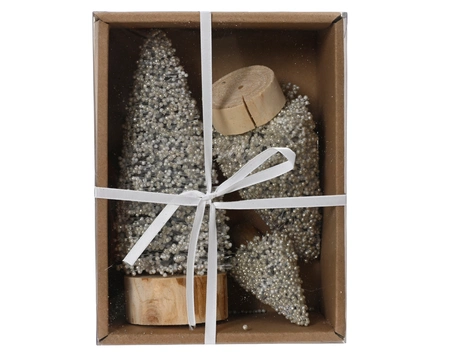 Mini Tree Foam Ball,Glitter White H.18cm - image 1