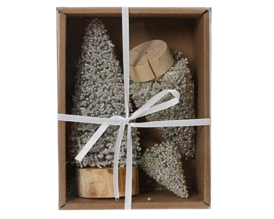 Mini Tree Foam Ball,Glitter White H.18cm - image 1