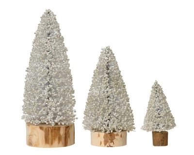 Mini Tree Foam Ball,Glitter White H.18cm - image 2