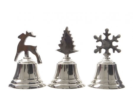 ML Alu Christmas Bell Figures 3As Silver