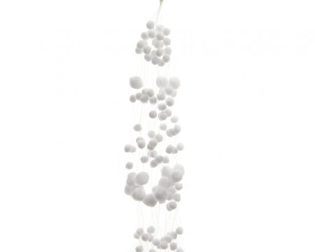 ML Snowball Garland White 4X135X4Cm