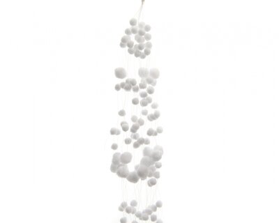 ML Snowball Garland White 4X135X4Cm