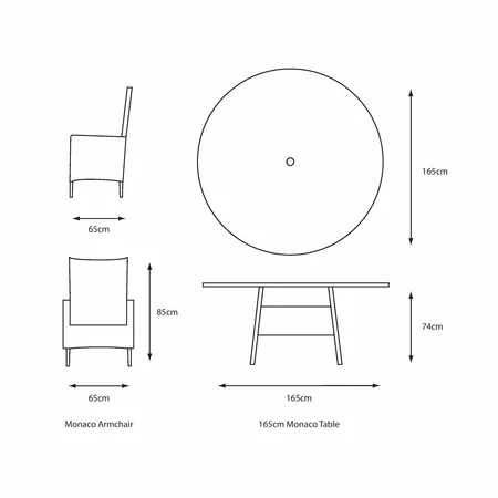 Monaco Stone 8 Seat Dining Set with Weave Lazy Susan and 3.0m Parasol - image 2