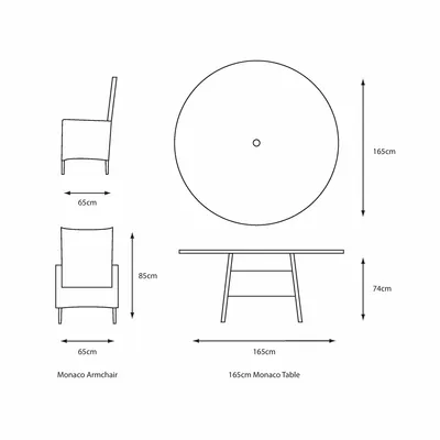 Monaco Stone 8 Seat Dining Set with Weave Lazy Susan and 3.0m Parasol - image 2