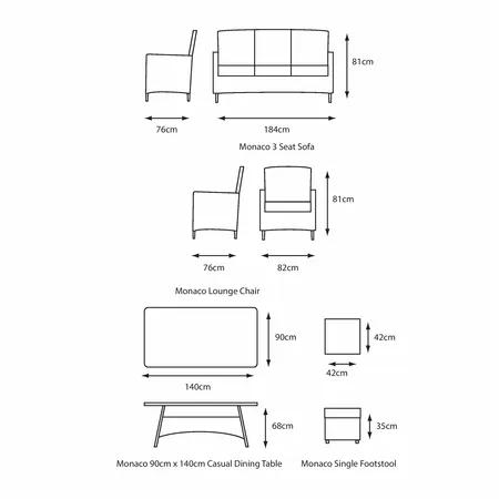 Monaco Stone Lounge Dining Set - image 2