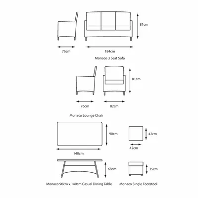 Monaco Stone Lounge Dining Set - image 2