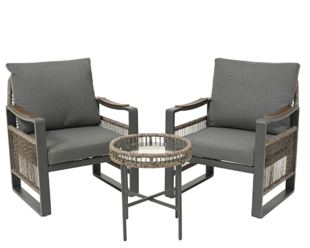 Montevideo Anthracite Aluminum 2 Seater