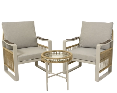 Montevideo Beige Aluminum 2 Seater