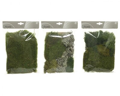 Moss Preserved 3Ass Green 4X18X22Cm