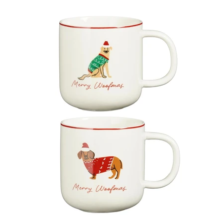 Mug Dog Giftset Off White 2 Piece H9Xd9Cm