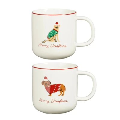 Mug Dog Giftset Off White 2 Piece  H9Xd9Cm