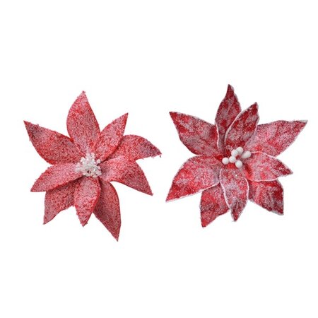 MWL Poinsettia Polyester Dia29-H6Cm Christmas Red