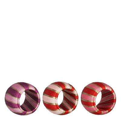 Napkin Ring Recycled Plastic L. Pink Purple D. Pink 3 Asst. - D4Cm
