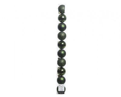 NG Sh.Proof Plain Baubles Sh-M-Gl Pine Green Dia6Cm