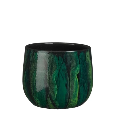 Nigel Pot Round Green  H15Xd17Cm