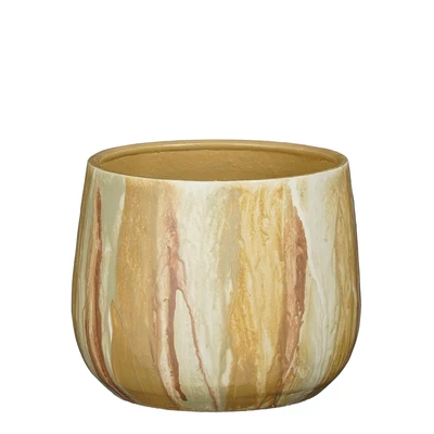 Nigel Pot Round L. Brown  H15Xd17Cm