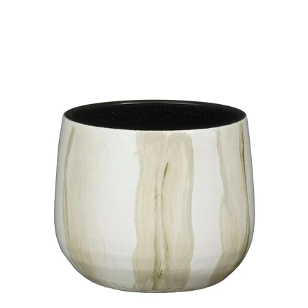 Nigel Pot Round Off White  H15Xd17Cm