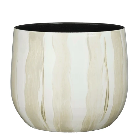 Nigel Pot Round Off White  H28Xd33Cm