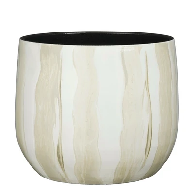 Nigel Pot Round Off White  H28Xd33Cm